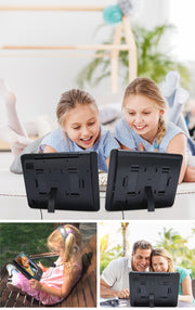【BigSale】Pumpkin VN1251B - 12” Dual Screen Portable DVD Player for Car with Clamshell Design and Built-in Rechargeable Lithium Battery