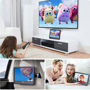 【Dual DVD with Battery】10.5" Dual Screen Portable DVD Player for Car with Built-in Rechargeable Battery, Car DVD Players Support USB/ SD Card, Last Memory, Play a Same or Two Different Movies (2 Host DVD Player)