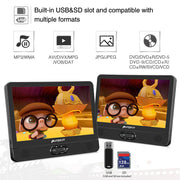 Pumpkin 12 Inch Dual Screen Portable DVD Player for Car, Headrest DVD Player with Rechargeable Battery and HDMI Input