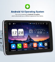 Pumpkin Auto AA0720B - 10.1 inch Android 12 Double Din Car Stereo with Rotating Screen GPS Navigation Radio Bluetooth CarPlay Android Auto (Universal type)