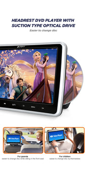 PUMPKIN Car Headrest 10.1" Dual Screen DVD Player with Upgraded Mount Bracket Support HDMI USB SD MP3 Region Free Last Memory