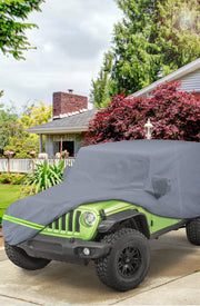 6 Layers Car Cover Waterproof All Weather Breathable UV Protection Snowproof Waterproof Dustproof for 2004-2019 Jeep Wrangler Unlimited JK JL 4 Door SUV