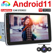 Pumpkin 10.1 Inch 1280*720 IPS Touch Screen Android 11 Double Din Car Stereo with Bluetooth Navigation Reverse Camera (2GB+32GB)