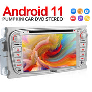Pumpkin 7 Inch Double Din Radio Android 10 Car Stereo for Ford Focus/Mondeo with GPS Navigation Upgraded Bluetooth 5.0 (Silver)