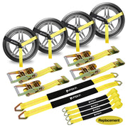 Upgraded Tire Basket Straps Wrecker Car Hauler Truck Tow Tire Wheel Tie Down 14 pack
