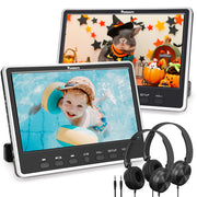 2×12 Inch 1366*768 IPS Screen Car Headrest DVD Player with HDMI Input, Support Last Memory